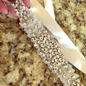 Rhinestone encrusted wedding belt/ sash